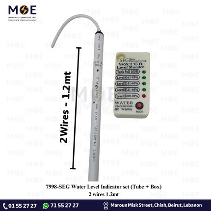 SEG Water Level Indicator set ( Tube + Monitor ) 2 wires 1.2mt