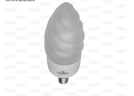 Greenlite Economic CFL Lamp Frosted Wavy Candle WarmWhite E14 15W | لمبة توفير برم سن رفيع شمعة صنوبرة مغشى ورم وايت