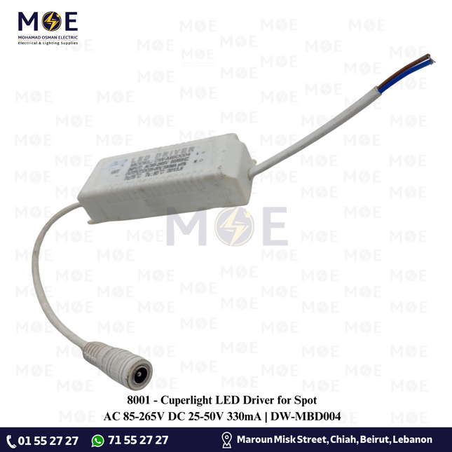 Cuperlight LED Driver for Spot AC 85-265V DC 25-50V 330mA | DW-MBD004