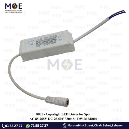 Cuperlight LED Driver for Spot AC 85-265V DC 25-50V 330mA | DW-MBD004