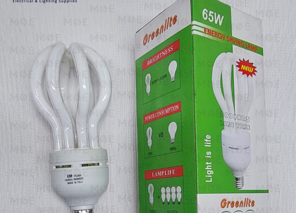 Greenlite Economic CFL Lamp Warmwhite B22 65W | لمبة توفير كبس اخطبوط ورم وايت
