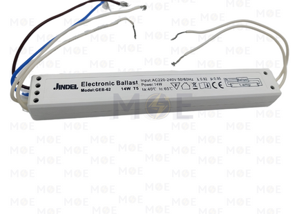 Jindel High Power Electronic Ballast for Fluorescent T5 Lamps AC 220-240V 14W | GEB-62 | ترانس الكترون
