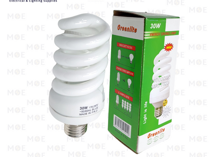 Greenlite Economic CFL Lamp Spiral Blue E27 30W | لمبة توفير برم حلزون ازرق
