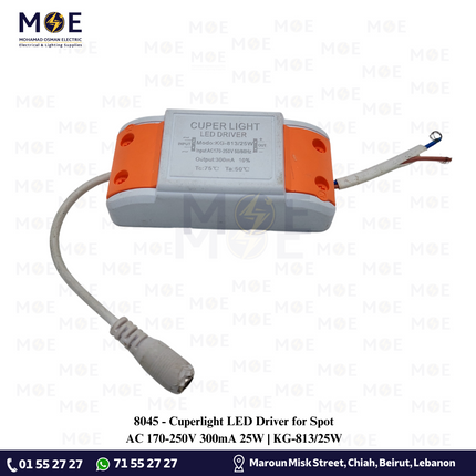 Cuperlight LED Driver for Spot AC 170-250V 300mA 25W | KG-813/25W