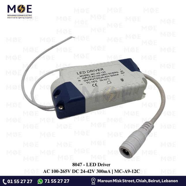 LED Driver AC 100-265V DC 24-42V 300mA | MC-A9-12C