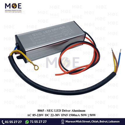 SEG LED Driver Aluminum AC 85-220V DC 22-38V IP65 1500mA 50W | 50W