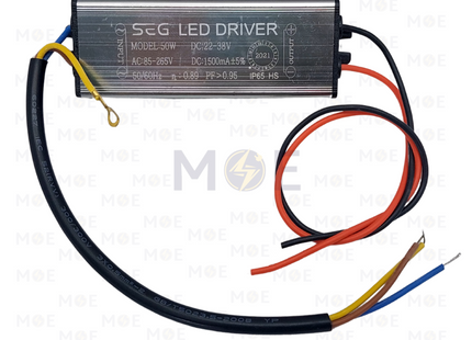SEG LED Driver Aluminum AC 85-220V DC 22-38V IP65 1500mA 50W | 50W | ترانس ليد مطري المنيوم