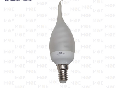 Greenlite Economic CFL Lamp Frosted Candle Tail DayLight E14 13W | لمبة توفير برم سن رفيع شمعة دنب مغشى دايلايت