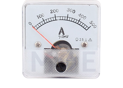 Orient Analog Ammeter Panel Mount 500/5A 7x7cm | DE-72-500/05A | ساعة امبير ابرة على خزانة