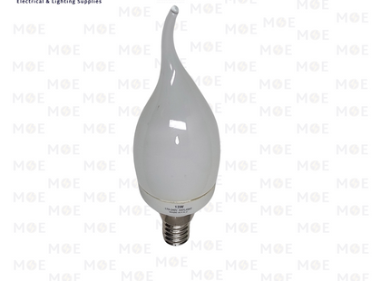 Greenlite Economic CFL Lamp Milky Candle Tail DayLight E14 13W | لمبة توفير برم سن رفيع شمعة دنب حليبي دايلايت