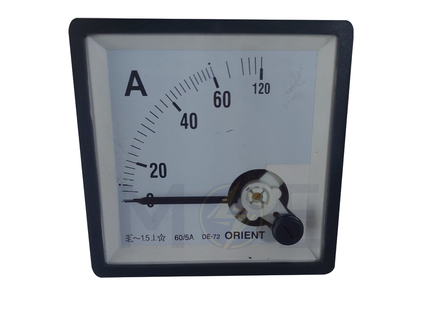 Orient Analog Ammeter Panel Mount 60/5A 7x7cm | DE-72-60/05A | ساعة امبير ابرة على خزانة