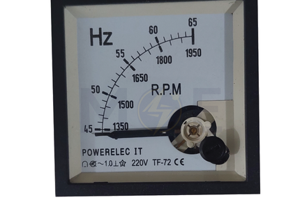 Powerelec IT Analog Panel Frequency Meter Panel Mount 45-65Hz 7x7cm | TF-72 | ساعة هرتز ابرة على خزانة