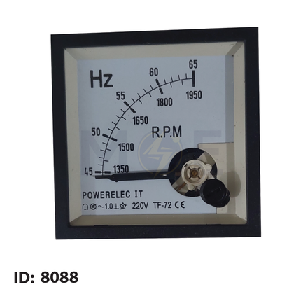 Powerelec IT Analog Panel Frequency Meter Panel Mount 45-65Hz 7x7cm | TF-72