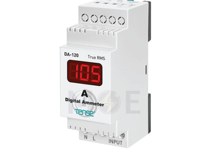 Tense 1 Phase Digital Ammeter Din With CT AC 120A 2module | DA-120 | ساعة امبير على سكة مع كعكة واحد فاز