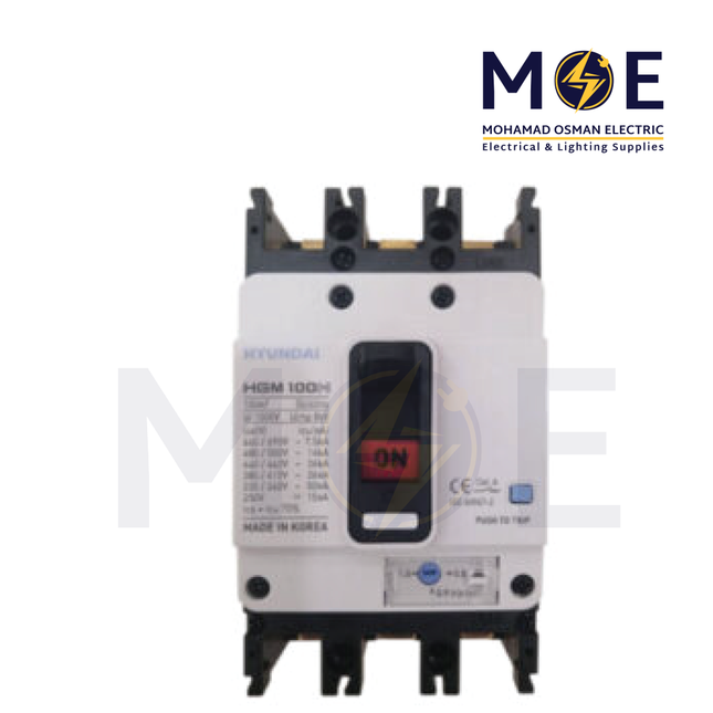 Hyundai MCB HGM100H-F 26KA 3P 100A Fix | دجنتور صناعي