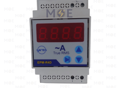 Entes Digital Ammeter DIN Programmable 0.05-5.5A 3module | EPM-4RD | ساعة امبير على سكة مع عيار
