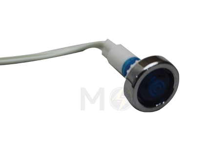 Signal lamp With Wire Blue 13.5mm | Indicator-Wire-BL | لمبة اشارة ازرق بشريط
