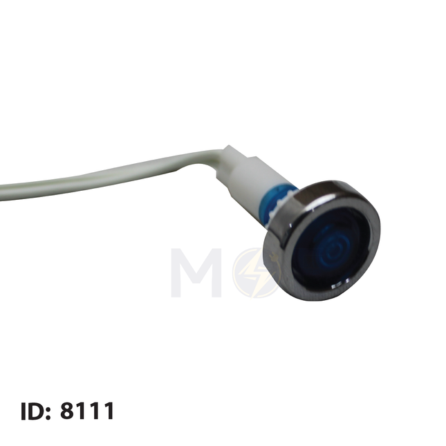 Signal lamp With Wire Blue 13.5mm | Indicator-Wire-BL | لمبة اشارة ازرق بشريط