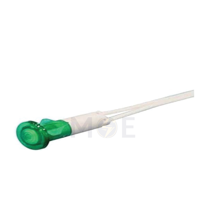Signal lamp With Wire Green 13.5mm | Indicator-Wire-GR | لمبة اشارة اخضر بشريط