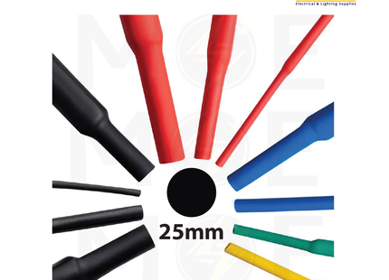 SEC Heat Shrink Tube Black 125 degree 600V 25mm | DRS-25 | عازل حرارة للكابلات والبطاريات اسود