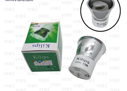 Kilips Economic CFL Spot Lamp Green GU5.3 MR16 13W | لمبة سبوت توفير اخضر