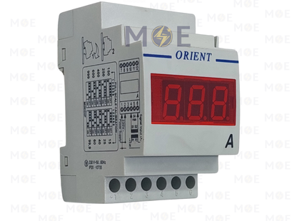 Orient Digital Ammeter DIN AC 230V 5A 2module | Ammeter-10T55-999/05A | ساعة امبير على سكة