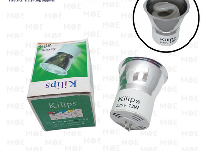 Kilips Economic CFL Spot Lamp Red GU5.3 MR16 13W | لمبة سبوت توفير احمر