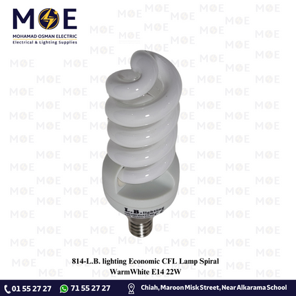 L.B. lighting Economic CFL Lamp Spiral WarmWhite E14 22W