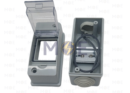 IP66 WaterProof Surface Mount Cover for MCB Gray 1-2module | DBN-HT-2 | غطاء دجنتور مطري ظاهر مفرد مجوز رمادي