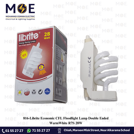 Librite Economic CFL Floodlight Lamp Double Ended WarmWhite R7S 28W