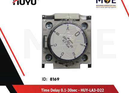 Huyu Time Delay 0.1-30sec | LA3-D22(LA3-DR2) | تايمر دولاب على كونتكتور