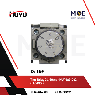 Huyu Time Delay 0.1-30sec | LA3-D22(LA3-DR2) | تايمر دولاب على كونتكتور