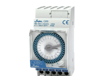 Orbis Weekly Time Switch Din AC 230V 2.5module | SupraQrs | تايمر اسبوعي على سكة