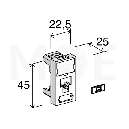 3m Volition Keystone Face Plate 1-port with transparent label field for Cable Trunk | Cover for Cat6 RJ45 Network Keystone Jack | 1module | VOL-FP2M-F1k