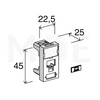 3m Volition Keystone Face Plate 1-port with transparent label field for Cable Trunk | Cover for Cat6 RJ45 Network Keystone Jack | 1module | VOL-FP2M-F1k