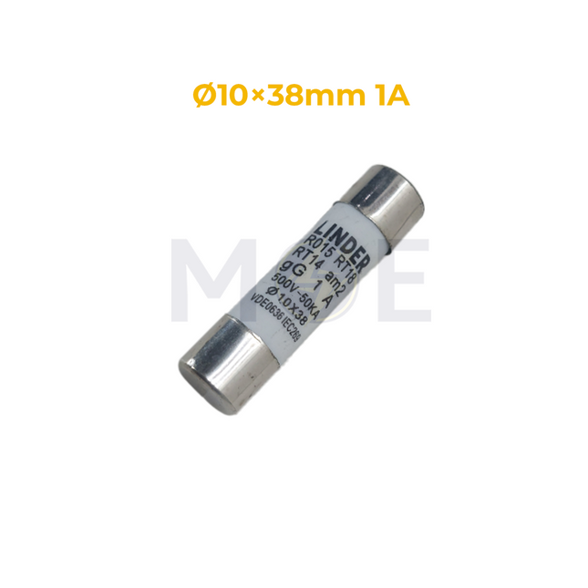 Linder Ceramic Tube Fuse Ø10×38mm 1A 500V AC 50kA gG | R015 فيوز بورسلين
