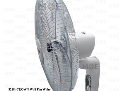 CROWN Wall Fan White 60W 5 Blades 18inch | w999 | مروحة حائط خمس فراشات زوبعة ابيض