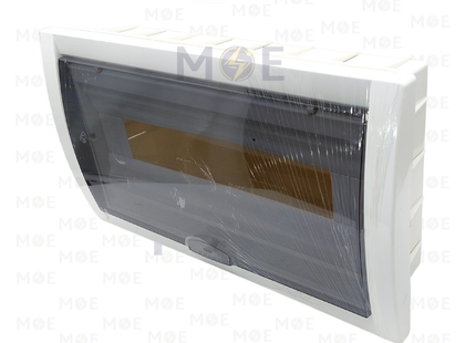 Viko IP40 Flush Mount Distribution Board Smoked Door 390x220x73.5mm 1Rx18module 18module | 90912018-veko18dm | تابلو بلاستيك مخفي غطا مفيم