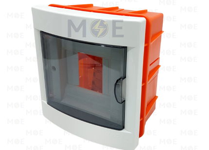 Viko IP40 Flush Mount Distribution Board Smoked Door 140x150x73mm 1Rx4module 4module | 90912004-veko 4dm | تابلو بلاستيك مخفي غطا مفيم