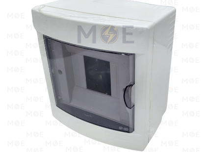 Viko IP40 Surface Mount Distribution Board Smoked Door 140x150x97mm 1Rx4module 4module | 90912104-veko 4ds | تابلو بلاستيك ظاهر غطا مفيم