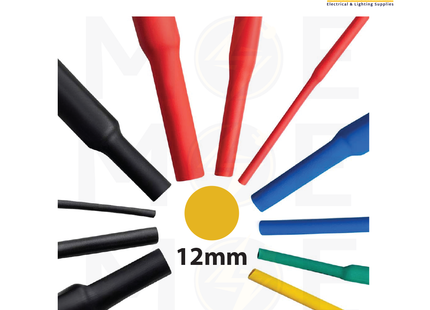 SEC Heat Shrink Tube Yellow 125 degree 600V 12mm | DRS-12 | عازل حرارة للكابلات والبطاريات اصفر