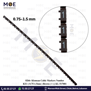 Klemsan Cable Markers Number KE1 ( 0.75-1.5mm ) Brown ( 1 ) | KL 517001 | حلقة ترقيم كابلات بني رقم