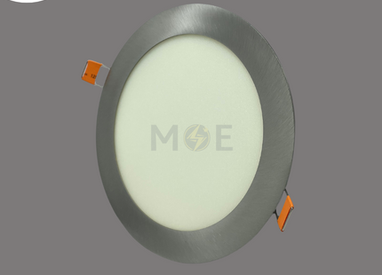 OB LED Downlight/ Panel Light Chrome Ceiling Flush Mounted Circular Warmwhite 3000K 1800Lm 15cm 18W | سبوت ليد مدور مخفي كروم ورم وايت