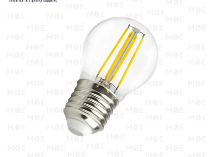 Milan LED Lamp Clear Filament Bulb WarmWhite E27 4W | G45 | لمبة ليد برم فيلامنت بول شفاف ورم وايت