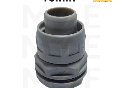 Elettrocanali IP65 Cable Gland / Box Joint for flexible conduit Gray GX16 16mm | GX16 | برس اتوب للفلكسيبل رمادي