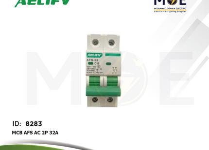 Aelifv MCB AFS AC 2P 32A | AFS-63 AC | دجنتور كهرباء مجوز - قاطع كهربائي