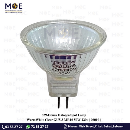 Doura Halogen Spot Lamp WarmWhite Clear GU5.3 MR16 50W 220v | 96010