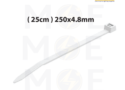 C&P Cable Tie White ( Natural ) ( 25cm ) 250x4.8mm | 25148/CP | رباط بلاستيك ابيض