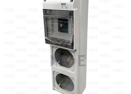 Gewiss IP65 Surface Mount Distribution Board for 2 Vertical Sockets Flanged 105x337x96mm 5module | GWS-68018N | تابلو مع بريز مفتوح مطري