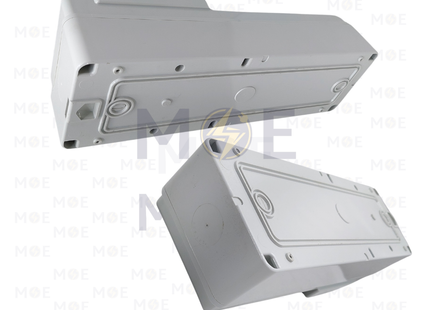 Gewiss IP65 Surface Mount Distribution Board for 2 Vertical Sockets Flanged 105x337x96mm 5module | GWS-68018N | تابلو مع بريز مفتوح مطري